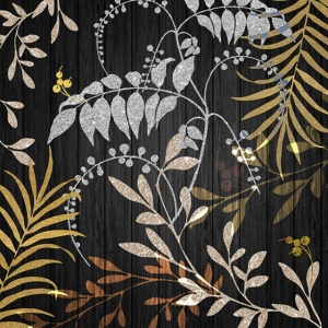 Serviett lunsj "Luxury leaves black"