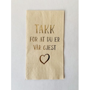 Serviett "Takk - vår gjest"