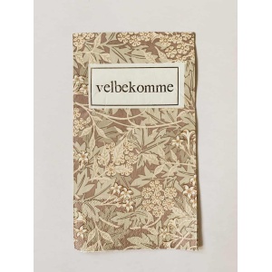 Serviett Velbekomme - mønster brun/beige