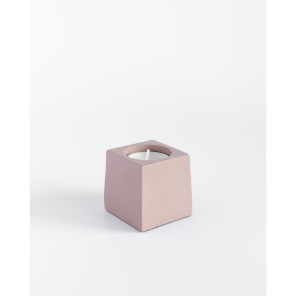 Cube Telysholder Dusty Rose 6cm