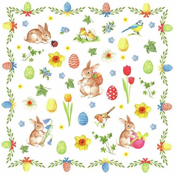 Serviett Lunsj "Easter Collage"