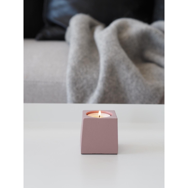 Cube Telysholder Dusty Rose 6cm - Bilde 2