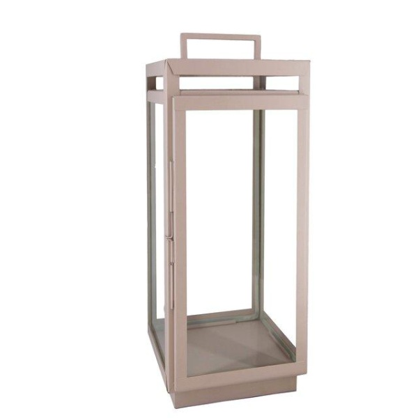 Carl Lanterne/Lykt 32x32x74 Beige, Rustfritt stål
