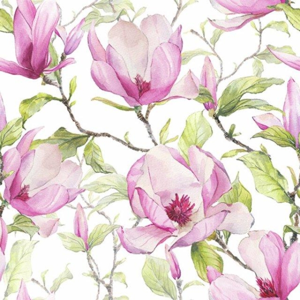 Serviett Lunsj "Blooming magnolia" 16,5x16,5 cm