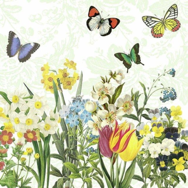 Serviett kaffe "Spring bloomers" 12,5 x 12,5