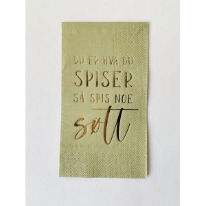 Serviett "Spis noe søtt" 33x40cm grønn
