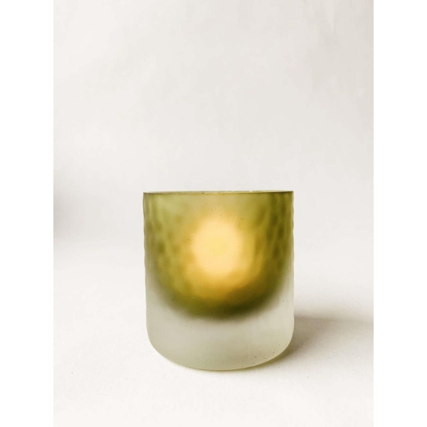 Lysglass matt grønn 6,5x6,5cm