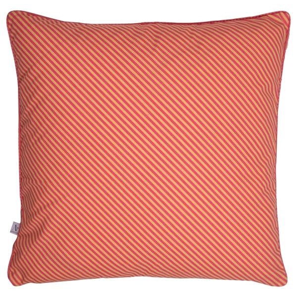 Putetrekk Tosidig Orange/rosa med gule striper og blå med gule jordbær  50x50