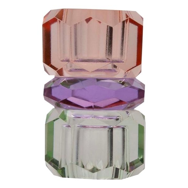 Krystal stake petrol/violet/fersken 7,5x4,5x4,5