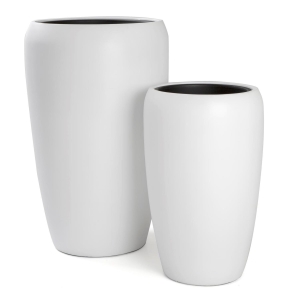 Pottesett à 2 Milano Hvit Matt H:68/51 Ø:43/32 cm