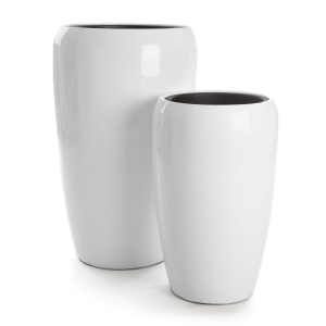 Pottesett à 2 Milano Hvit H:68/51 Ø:43/32 cm