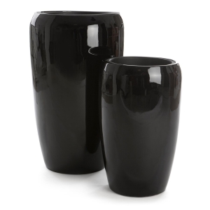 Pottesett à 2 Milano Sort H:68/51 Ø:43/32 cm