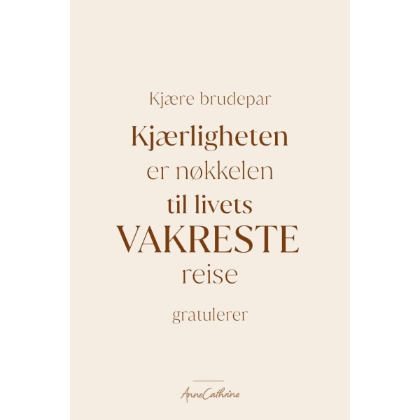 Anne kort tekst - Kjære brudepar