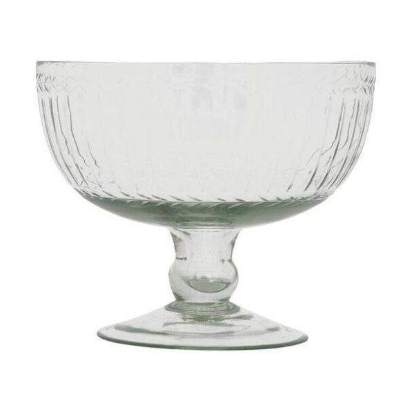 Skål m/stett resirkulert glass 19x16cm