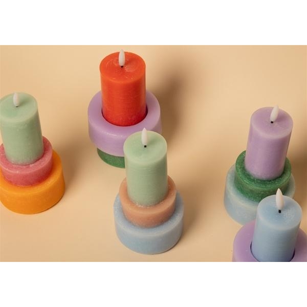 Led Bloklys Grønn/violet/rødorange 15xø8,8cm - Bilde 2