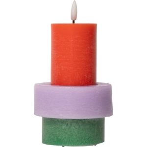Led Bloklys Grønn/violet/rødorange 15xø8,8cm