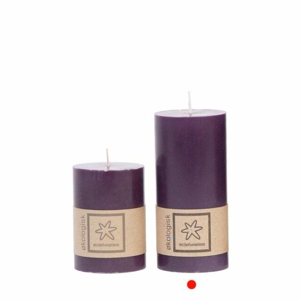 1 Kubbelys Økologisk 100%stearin 7x15 Violet Lilla