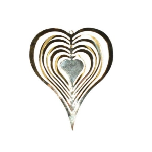 Hjerte 3D metall Gull 12,5 cm