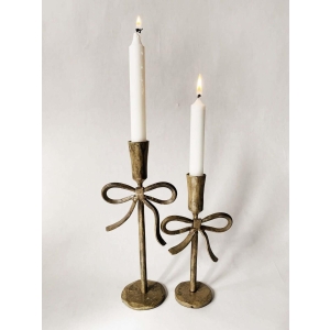 Lysestake sløyfe rustikk h26cm