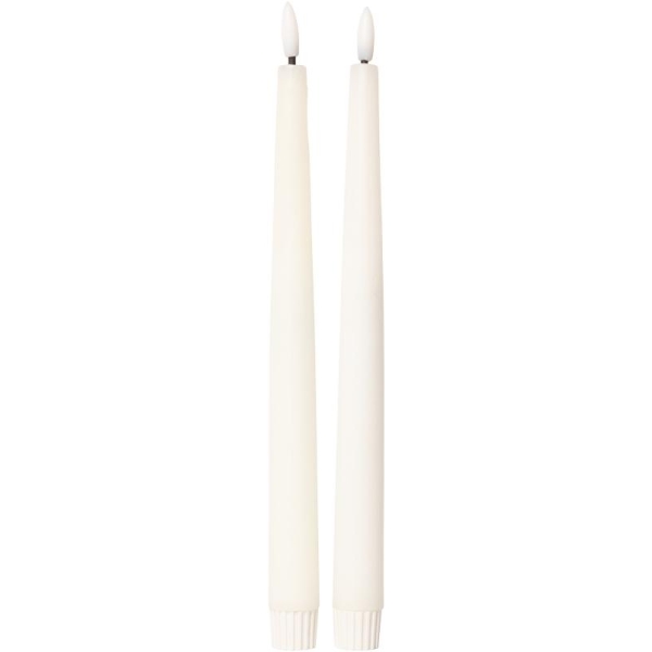 Led Kronelys hvit H25,5cm 2 pk