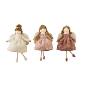 Engel filt Mix farger H 11 cm Hanger Pris per stk.