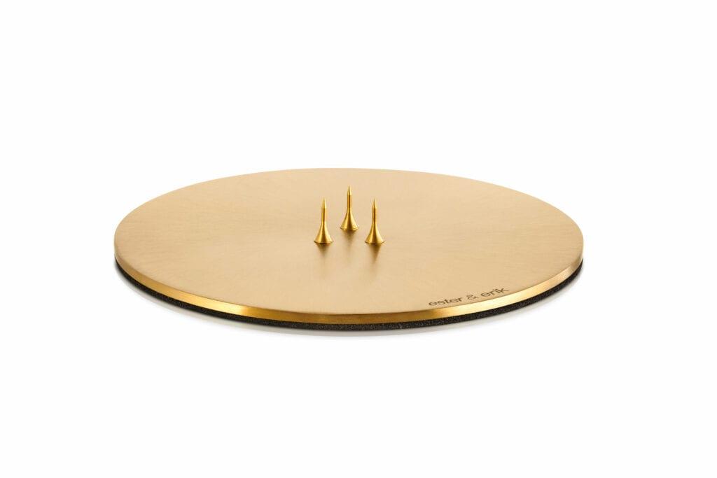 Lysestake plate børstet gull