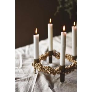 Adventstake med treperler d 35 cm creme