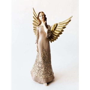 Engel med gullvinger h 18 cm