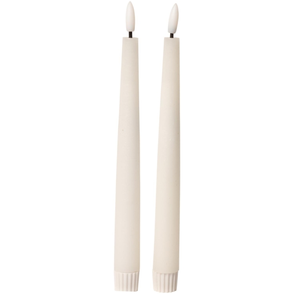 LED kronelys rustikk 2pk hvit 22xø2,2 cm - Bilde 2