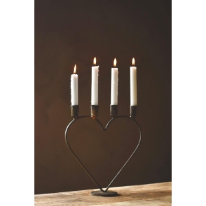 Adventstake hjerte h 31 cm Gull