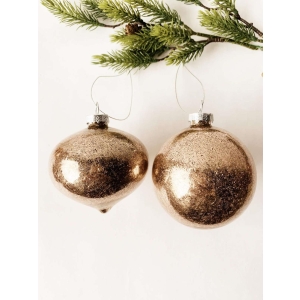 Julekule dråpe/rund brun pris per stk.