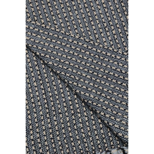Pledd i resirkulert bomull marineblå/lysblå 130x170 cm - Bilde 2