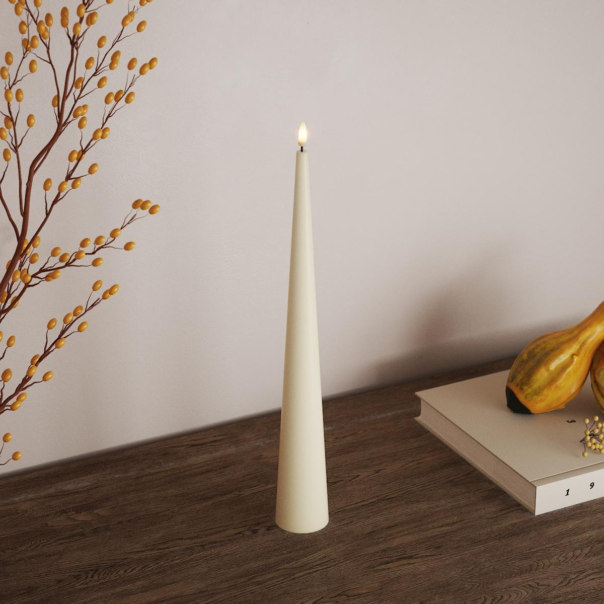 LED Kjeglelys krem 38cm