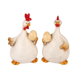 Hane høne antikkhvit m/egg