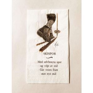 Serviett "skispor"