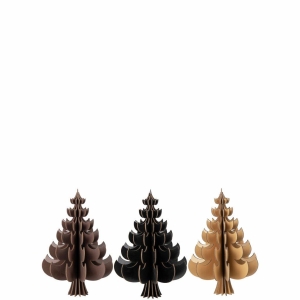 Juletre i tre 3ass H12cm lys brun/brun/svart