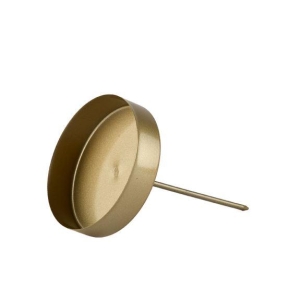 Kubbe Lysholder på pinne 8 cm Champagne