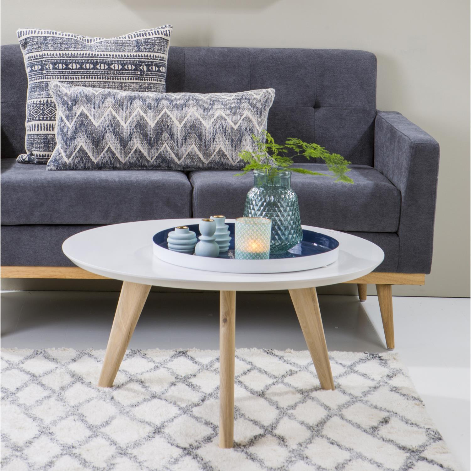 Bord No1 hvit m/ben i ask Ø:80 cm - Bilde 4