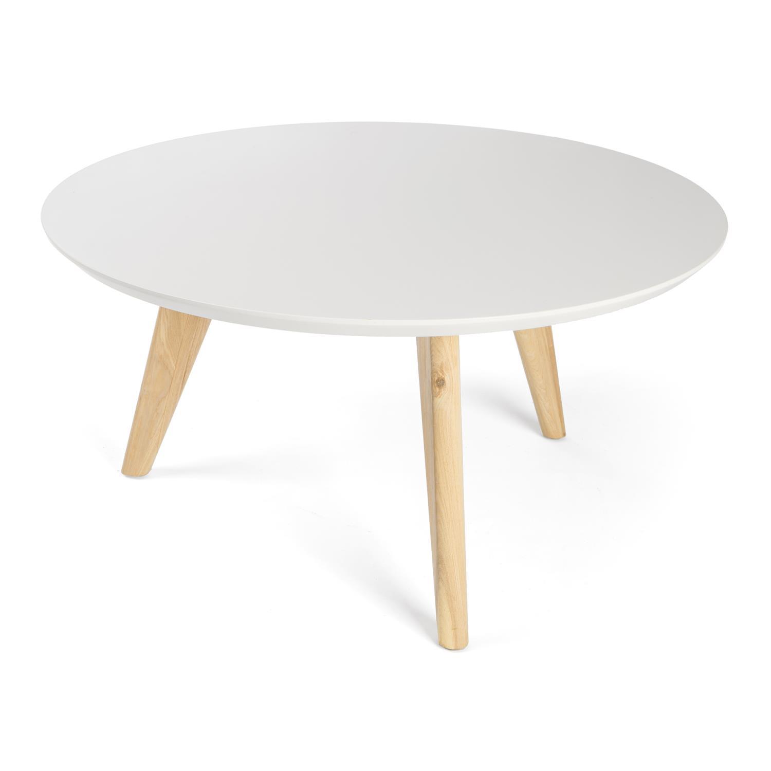 Bord No1 hvit m/ben i ask Ø:80 cm - Bilde 2