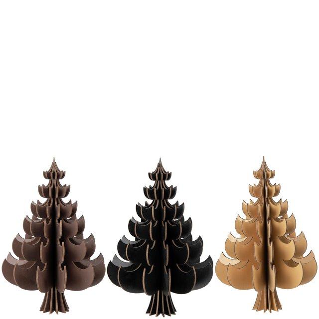 Juletre i tre 3ass H20cm Lys brun/brun/svart