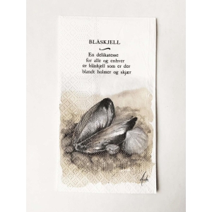 Serviett 33x40 "Blåskjell"