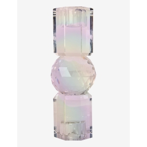 Krystall lysestake regnbue 16,5x6cm