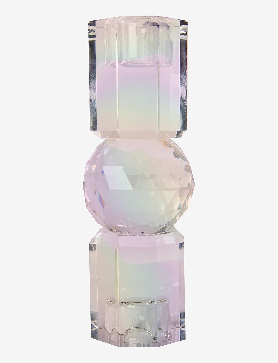 Krystall lysestake regnbue 16,5x6cm