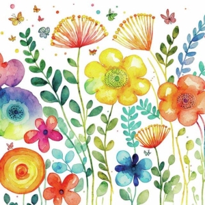 Serviett Lunsj Vibrant Spring 16,5x16,5 cm