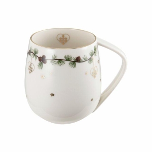 Julehjerte krus hvit