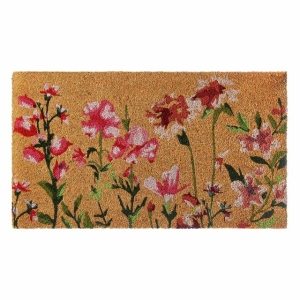 Dørmatte natur 40x70 Kokos med blomster