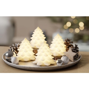 LED Juletre Hvit 7 cm 4 pkn.