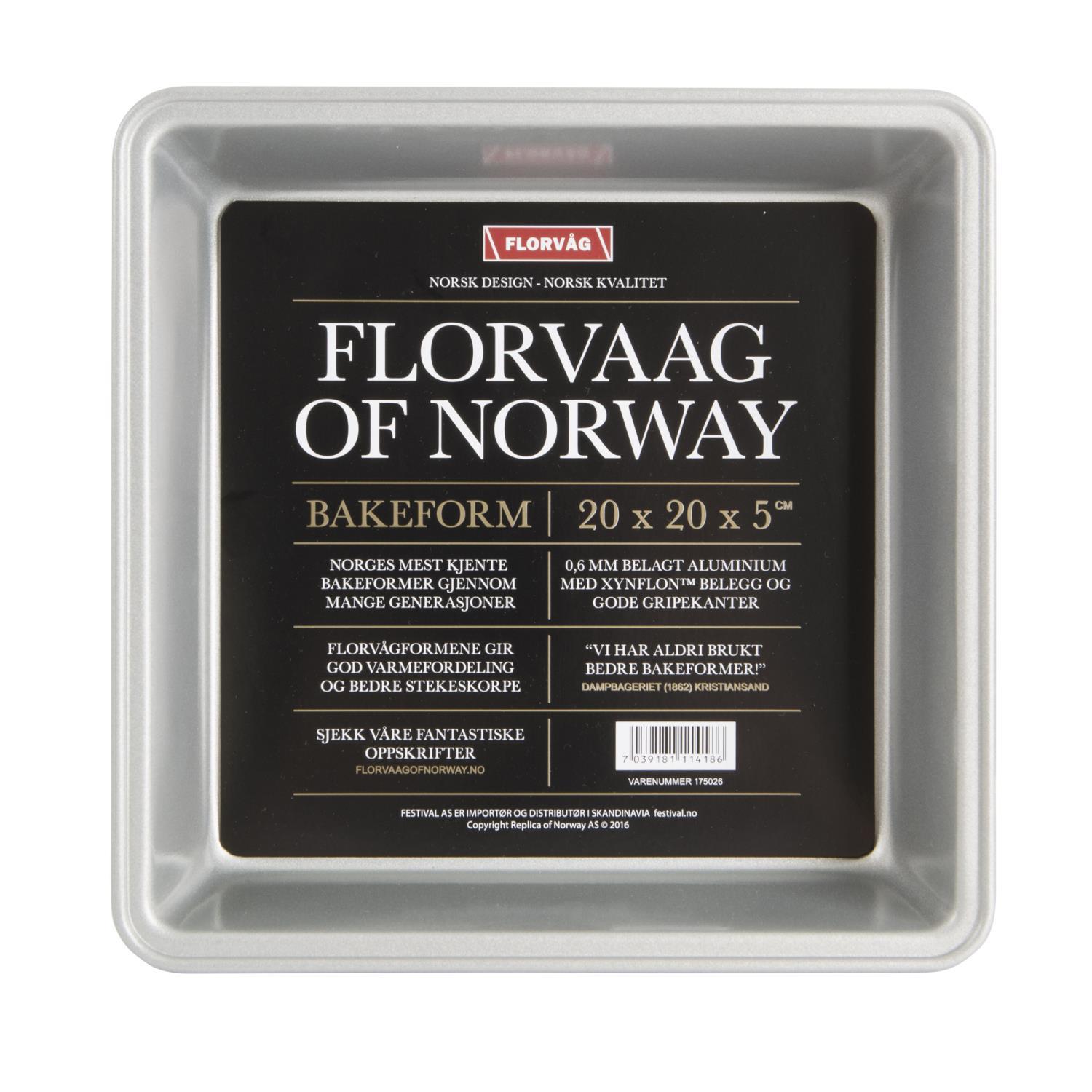 Bakeform Florvåg sølv 20x20 cm