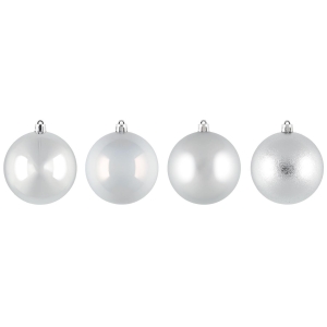 Julekule 4ass sølv 8cm 8pk