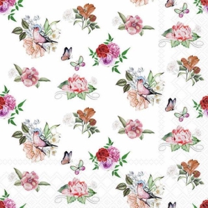 Serviett Lunsj "Charlotte white" 16,5x16,5 cm